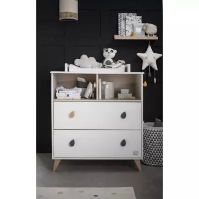 Chambre bébé trio OSLO: Lit 120x60 + Commode + Armoire - SAUTHON