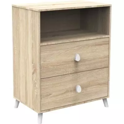 Ensemble Chambre Bébé Duo MONTANA - Lit 120x60 + Commode à langer 2 tiroirs