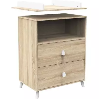 Ensemble Chambre Bébé Duo MONTANA - Lit 120x60 + Commode à langer 2 tiroirs