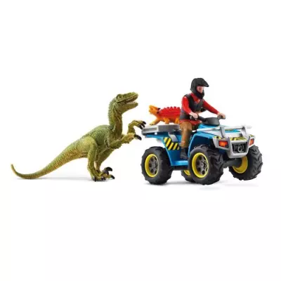 Ensemble de Jouets Préhistoriques 5 Pieces - Quad contre Vélociraptor