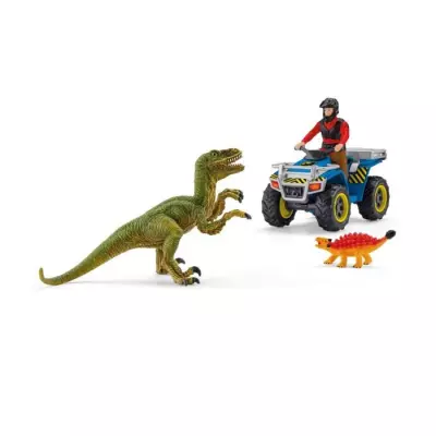 Ensemble de Jouets Préhistoriques 5 Pieces - Quad contre Vélociraptor