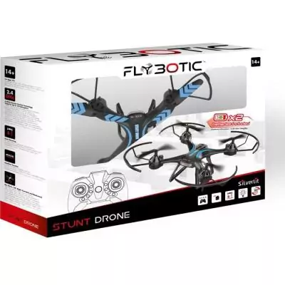 Drone - FLYBOTIC - Stunt Drone - 2,4 GHz - Vol stationnaire - 360° Flip - 2 batteries incluses - Des 14 ans