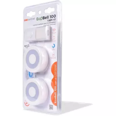 Carillon sans fil SCS SENTINEL EcoBell 100 Light x2 - 25 mélodies