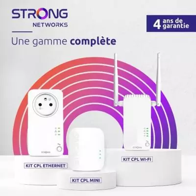 STRONG - Kit CPL 1000 Mbps - Toute Box/Routeur - Port Gigabit + Prise Filtrée - Plug & Play - Internet Haut Débit - Streaming
