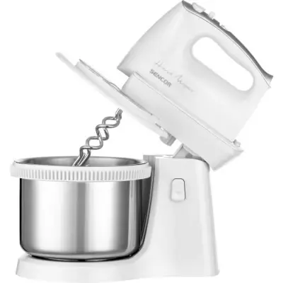 Batteur électrique Sencor avec bol rotatif - Puissant 500W - Argent