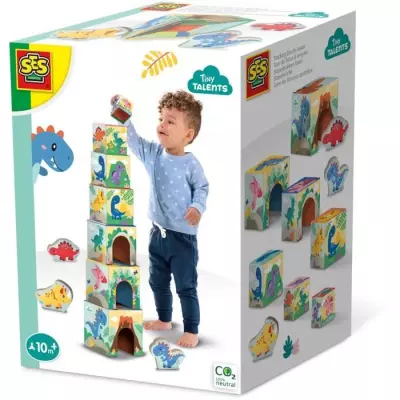 Tour de blocs dinosaures empilables - Jeu d'adresse SES CREATIVE
