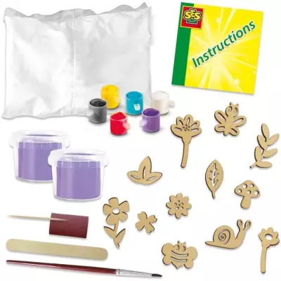 Kit créatif pour enfants - Moul. et peinture en relief botanique - SES CREATIVE
