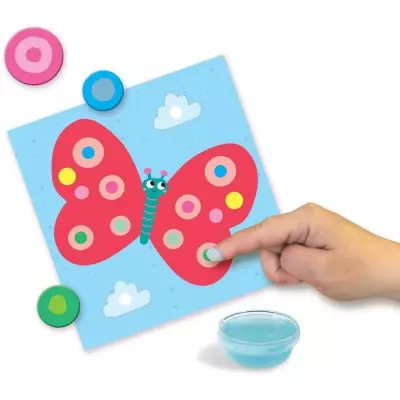 Kit 3 en 1 Peinture au doigt SES CREATIVE - Jeu de coloriage et formes autocollantes