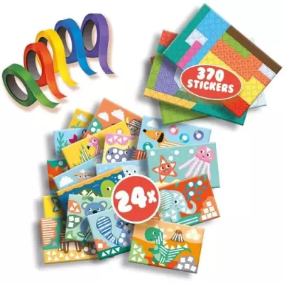 Apprendre à coller et reconnaître les formes - Jeu d'apprentissage