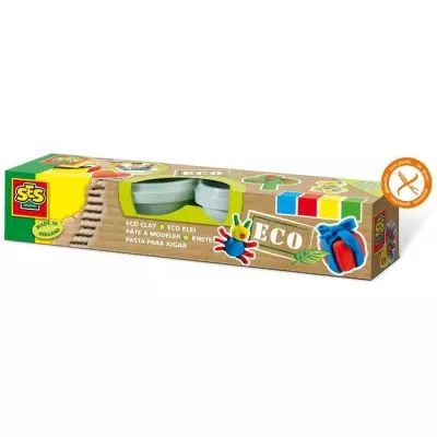 Pâte à modeler écologique SES CREATIVE 24911 - 4x90 g - Multicolore