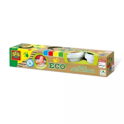 Peinture à doigts SES CREATIVE ECO - 4 couleurs - Dès 2 ans