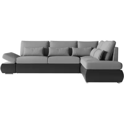 Canapé d'angle SEVARA 4 places Gris convertible et réversible - FSC® certifié
