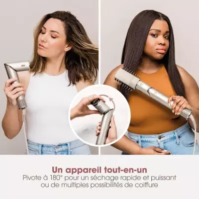 Sèche-cheveux & Styler 2 en 1 SHARK FLEXSTYLE - 5 accessoires - Champagne