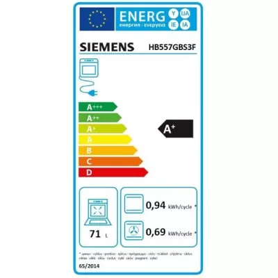 Siemens iQ500 HB557GBS3F four 71 L 3600 W Noir