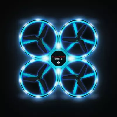Mini drone lumineux avec double télécommande - Looping 360 - Bleu