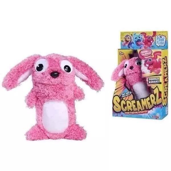 Smoby - Screamerz - Peluche intéractive amusante - Lapin - 27 cm - Bruits en la secouant ou appuyant sur le bouton