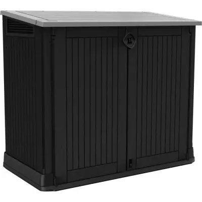 Coffre de rangement extérieur en résine 880L Noir - Spacieuse malle de jardin