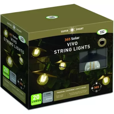 Guirlande solaire Vivo 365 20L - Éclairage LED chaud - Technologie 365 Solar