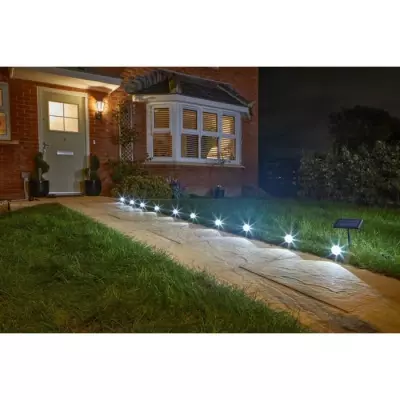 Guirlande solaire SMARDTV - Multi-spots 5L - Blanc froid - 5 lumens