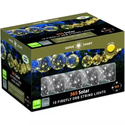 Guirlande solaire Firefly Orbes 365 - SMARDTV - 10 boules lumineuses - Blanc chaud