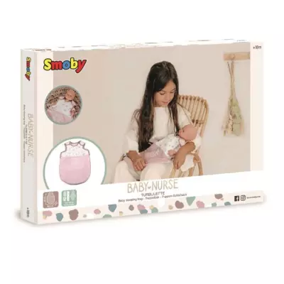 Smoby Baby Nurse Turbulette pour poupons jusqu'à 42cm - Porte-bébé ajustable