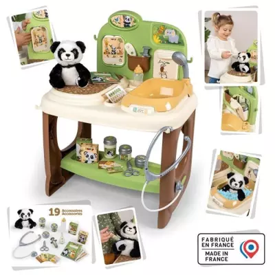 Smoby - Centre Vétérinaire Zoo avec Peluche Panda et Accessoires