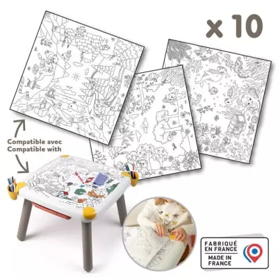 Feuilles de coloriages pour la table créative des enfants - Pack de 10