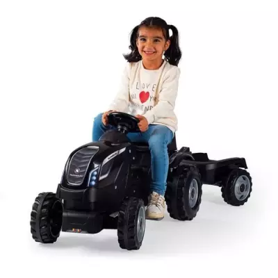 Tracteur Farmer XL + Remorque - SMOBY - Noir - 90% Plastique recyclé