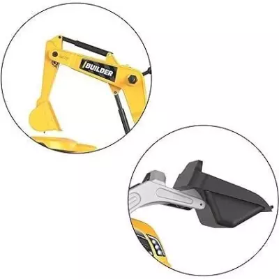 Tracteur Builder Max avec Remorque et Pelleteuse - Smoby - Jaune