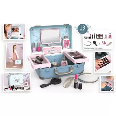 Valise Beauté Enfant: Coiffure, Onglerie, Maquillage - 13 Accessoires