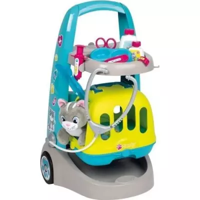 Chariot vétérinaire Smoby 3 ans - Peluche chaton incluse