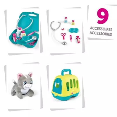 Chariot vétérinaire Smoby 3 ans - Peluche chaton incluse