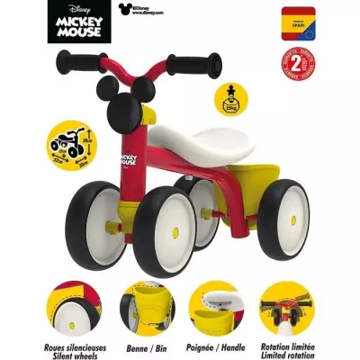Porteur 1er âge Mickey en métal - Rookie - Rouge