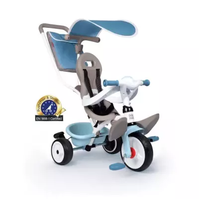 Tricycle évolutif enfant Smoby Balade Plus - Bleu, structure métal