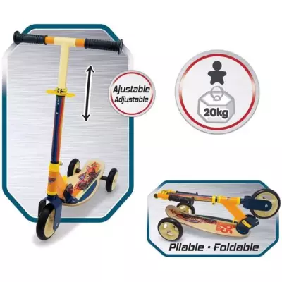 Trottinette Smoby Cars 3 Roues Silencieuses Jaune - TRICYCLE POUR ENFANT