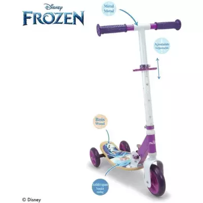 Trottinette 3 roues silencieuses Reine des Neiges - Tricycle enfant