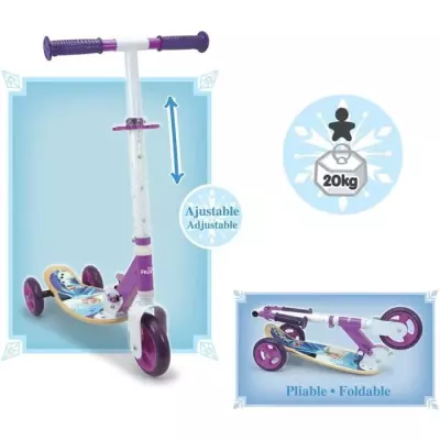 Trottinette 3 roues silencieuses Reine des Neiges - Tricycle enfant