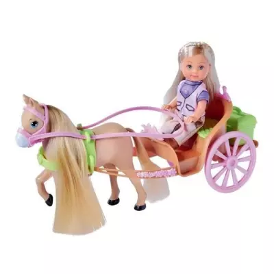 Caleche et cheval pour poupée STEFFI LOVE Evi - SILVERTORN - Accessoires inclus