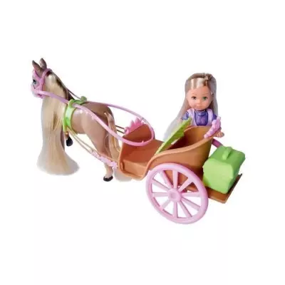 Caleche et cheval pour poupée STEFFI LOVE Evi - SILVERTORN - Accessoires inclus