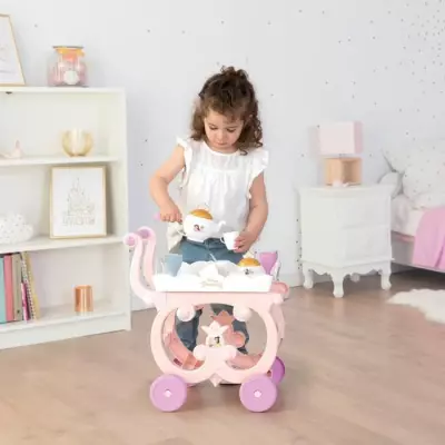 Desserte XL Disney Princess - Smoby - Rose - 17 accessoires - Enfant