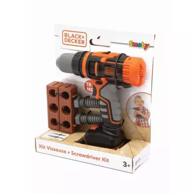 Perceuse Visseuse Mécanique Smoby Black+Decker - Outil Bricolage