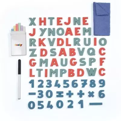 Tableau Tubes Double Face Magnétique et Ardoise - 80 Accessoires - Dès 3 ans