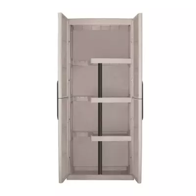 Armoire de rangement TOOD résine taupe/écru - 3 tablettes