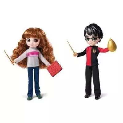 Coffret Deluxe Poupée Harry Potter et Hermione 20cm - Wizarding World - 4 tenues et 12 accessoires