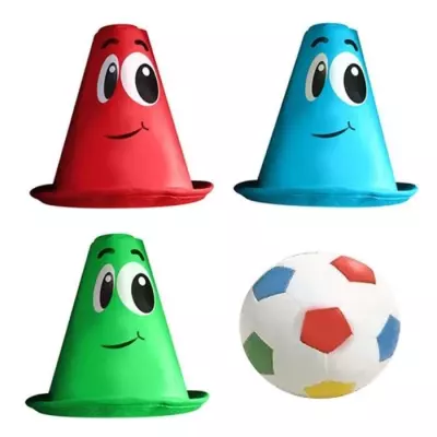 Ensemble de Foot pré-scolaire STAMP avec Balle et 3 cônes - Mixte - A partir de 2 ans