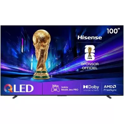 Hisense 100E7Q Pro - TV QLED 100 (253 cm) - 4K UHD 3840x2160 - 144 Hz - Dolby Vision - TV connecté - 4xHDMI 2.1 - WiFi