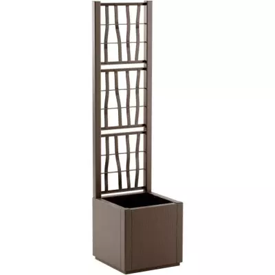 Bac à fleur ETHICA Taupe - Carré avec treillis - 38 L - STEFANPLAST