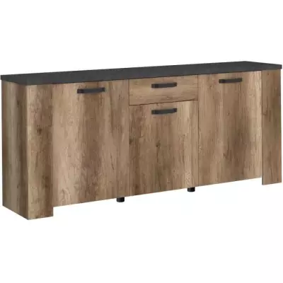 Buffet STEIN Chene et steam black - Design élégant - PARISOT