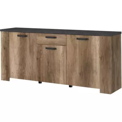 Buffet STEIN Chene et steam black - Design élégant - PARISOT