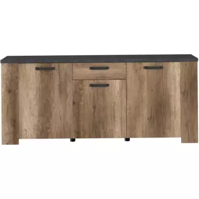 Buffet STEIN Chene et steam black - Design élégant - PARISOT
